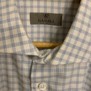 Canali Dress Shirt, check pattern, 46-18.